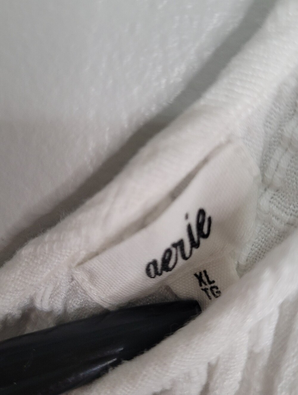 Aerie White Linen Blend Romper XL Tassel Tie Swim Coverup Cottagecore Beachy - Picture 7 of 13
